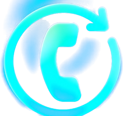 Reconnect neon phone-and-arrow logo